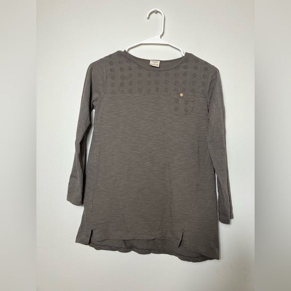 Zara Girl Long Sleeve Tee Sz 11/12 Gray/brown Casual School‎ - Picture 1 of 5